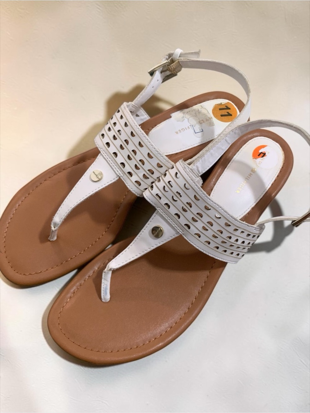 Tommy Hilfiger White Sandals Size 11